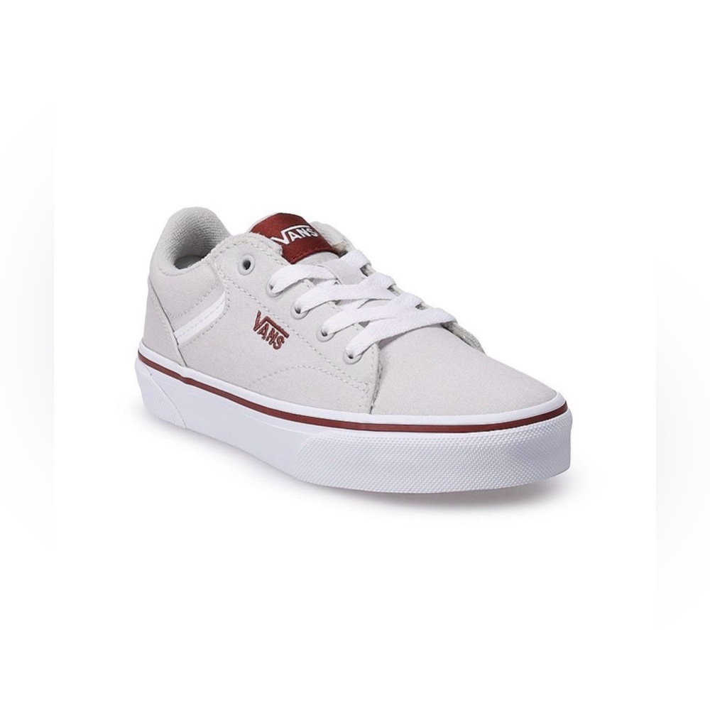 Vans Kids Low-Top Sneakers in Light Gray with Red Details. New In Box